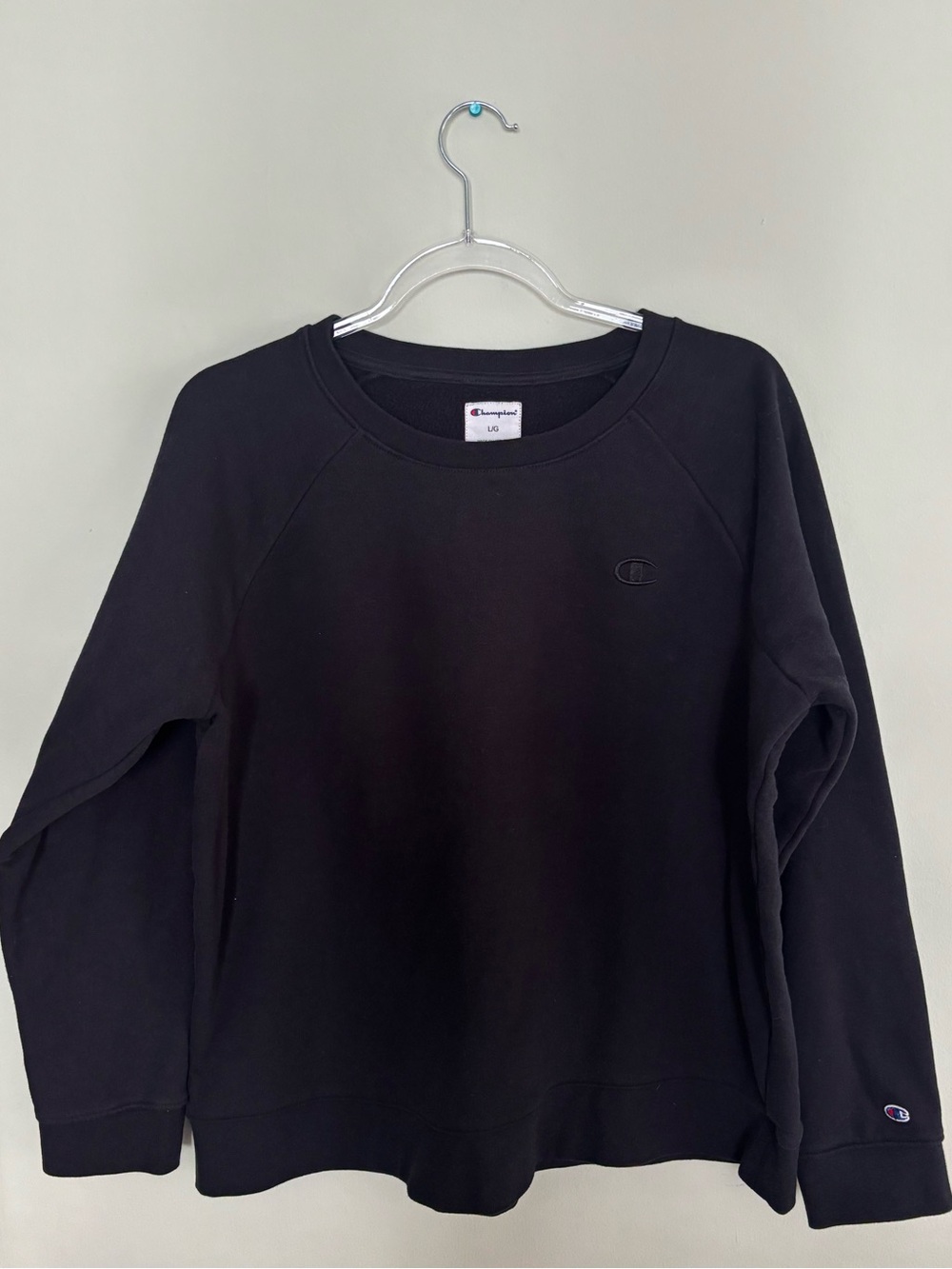 Black Crewneck Champion Sweatshirt Size Large